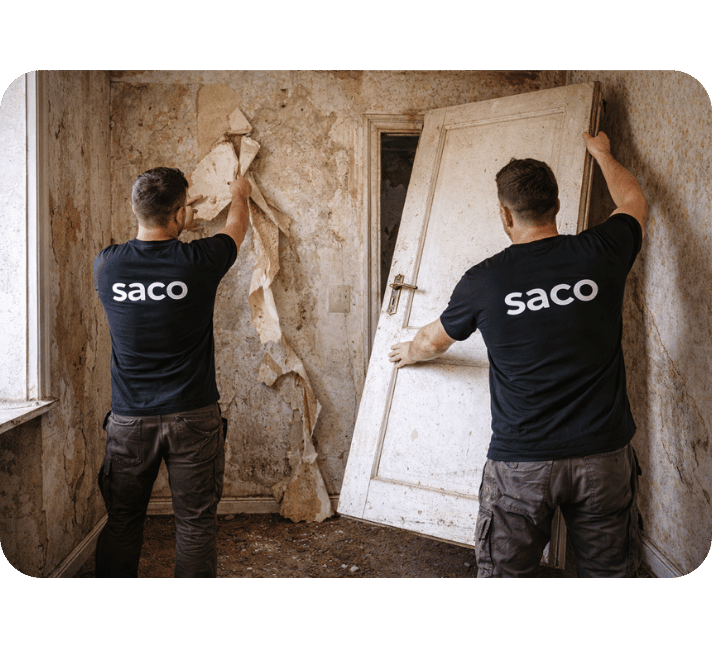 Entrümpelung und Entfernen alter Tapeten vor Renovierungsarbeiten