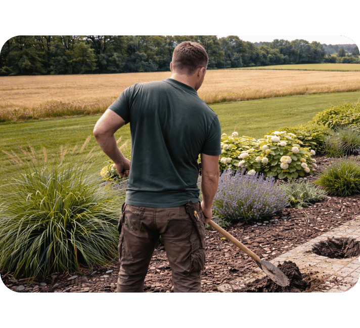 Ausheben von Löchern für einen Gartenzaun durch SACO Haus und Garten